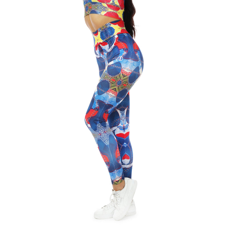 Adapt African Print Leggings Blue