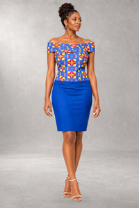 Hangbe Off-Shoulder Print Dress — Multi — ALLEON Fashion