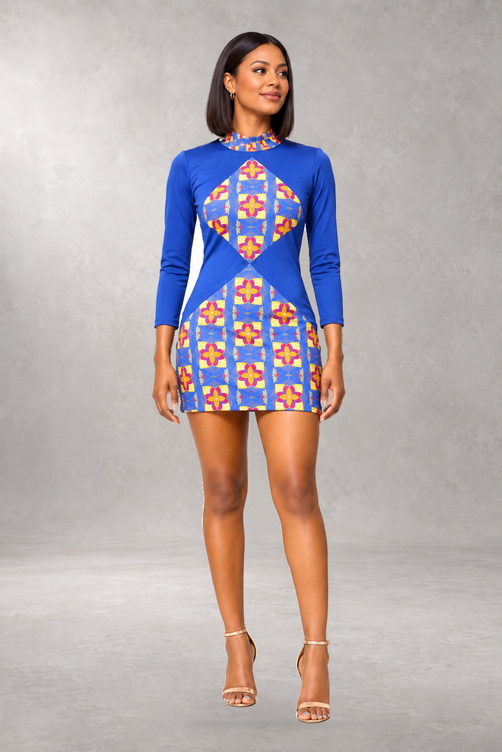 Nanny Long-Sleeve Print Dress — Multi — ALLEON Fashion