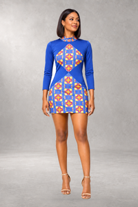 Nanny Long-Sleeve Print Dress — Multi — ALLEON Fashion