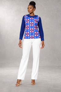 Nehanda Chiffon Print Shirt — Blue — ALLEON Fashion