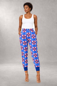 Ohema Print Pants — Blue — ALLEON Fashion