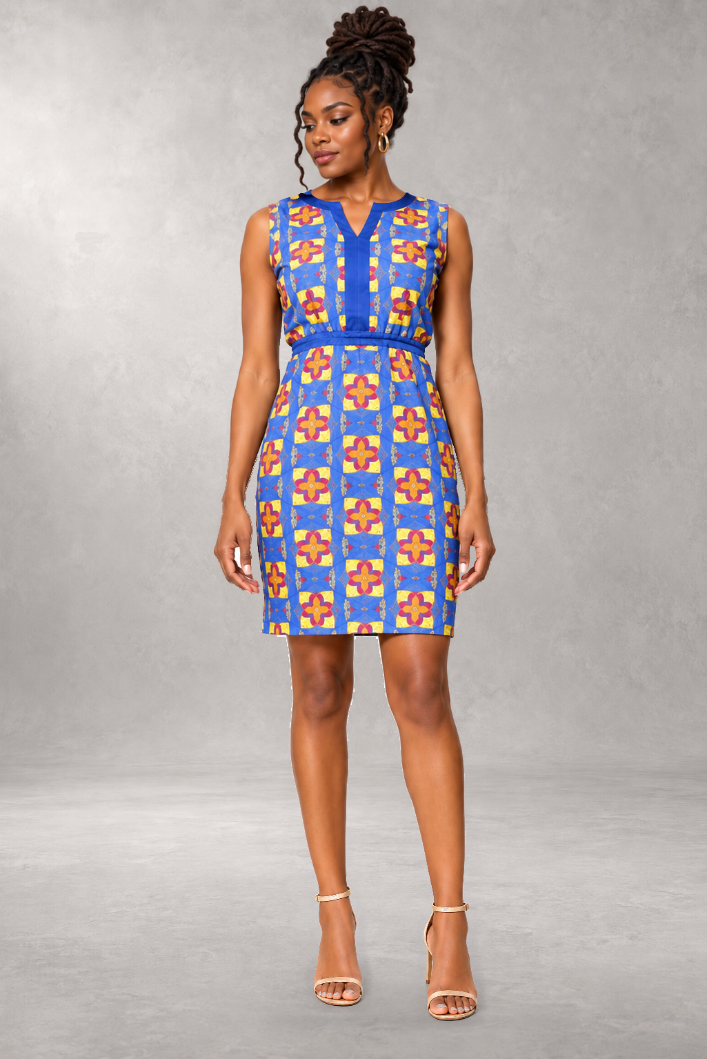 Sidibe Sleeveless Print Dress — Multi — ALLEON Fashion