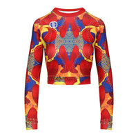 African Print Sport Longsleeve Red