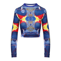 African Print Sport Longsleeve Blue