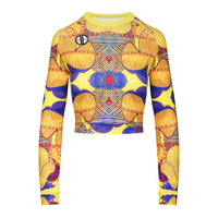 African Print Sport Longsleeve Yellow