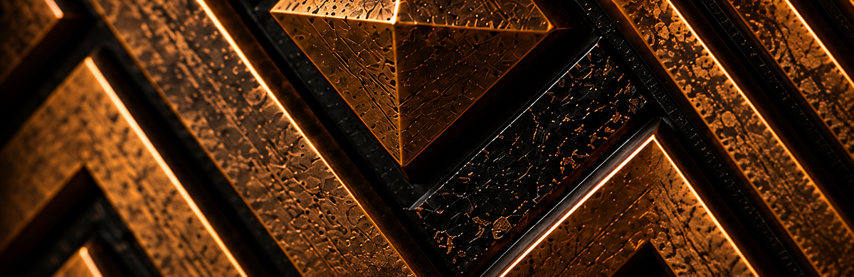ALLEON HOME – schwarz-goldenes geometrisches Relief