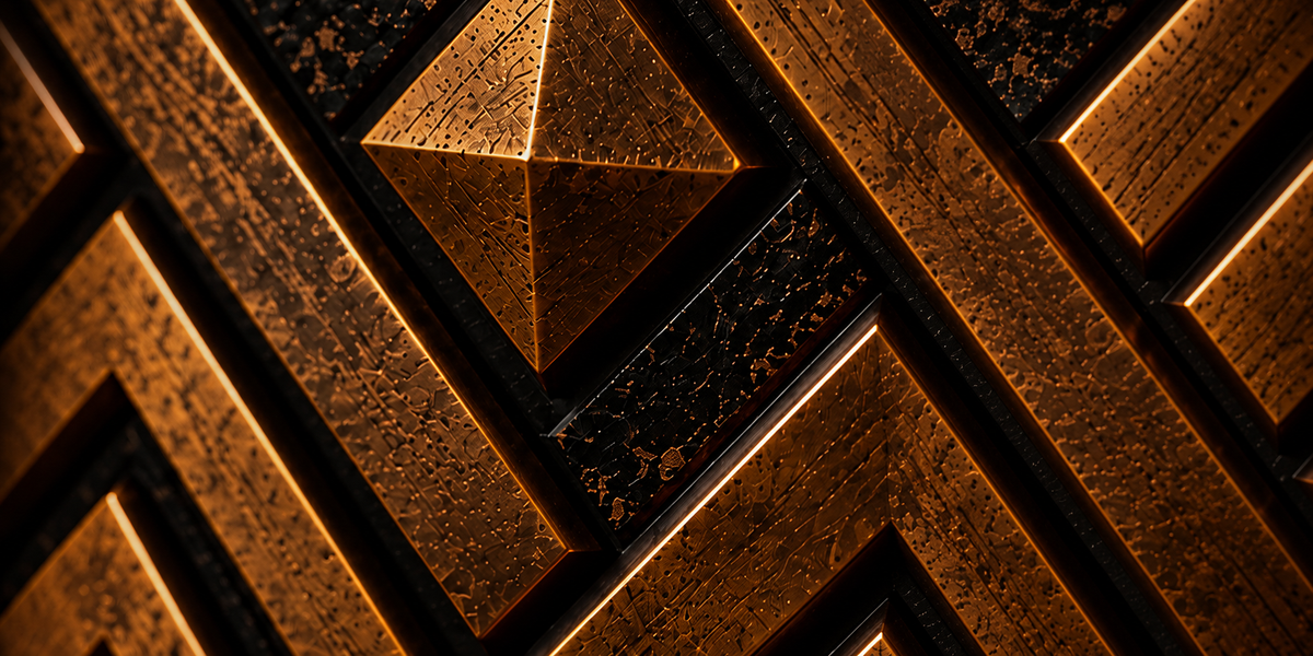 Kuba – schwarz-goldenes geometrisches Relief