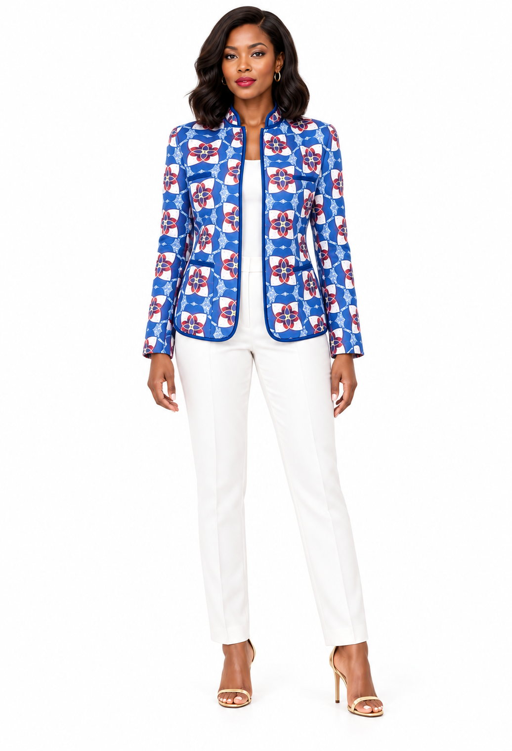 ALLEON Kanuni Print Jacket – full-body model front view