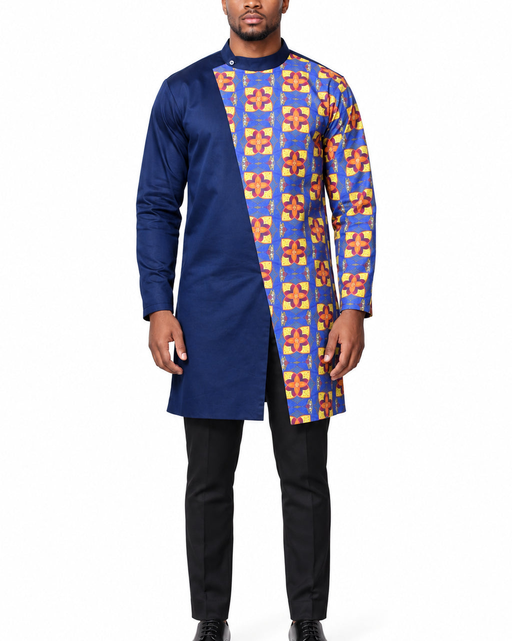 Keita Long Print Shirt – center detail view