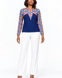 Mussasa Chiffon Print Shirt – center detail view