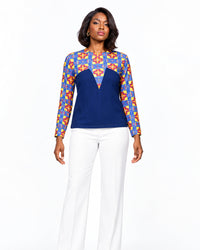 Mussasa Chiffon Print Shirt – top detail view