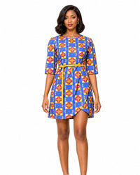 Nandi Wrap Print Dress – top detail view