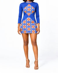 Nanny Long-Sleeve Print Dress – bottom detail view