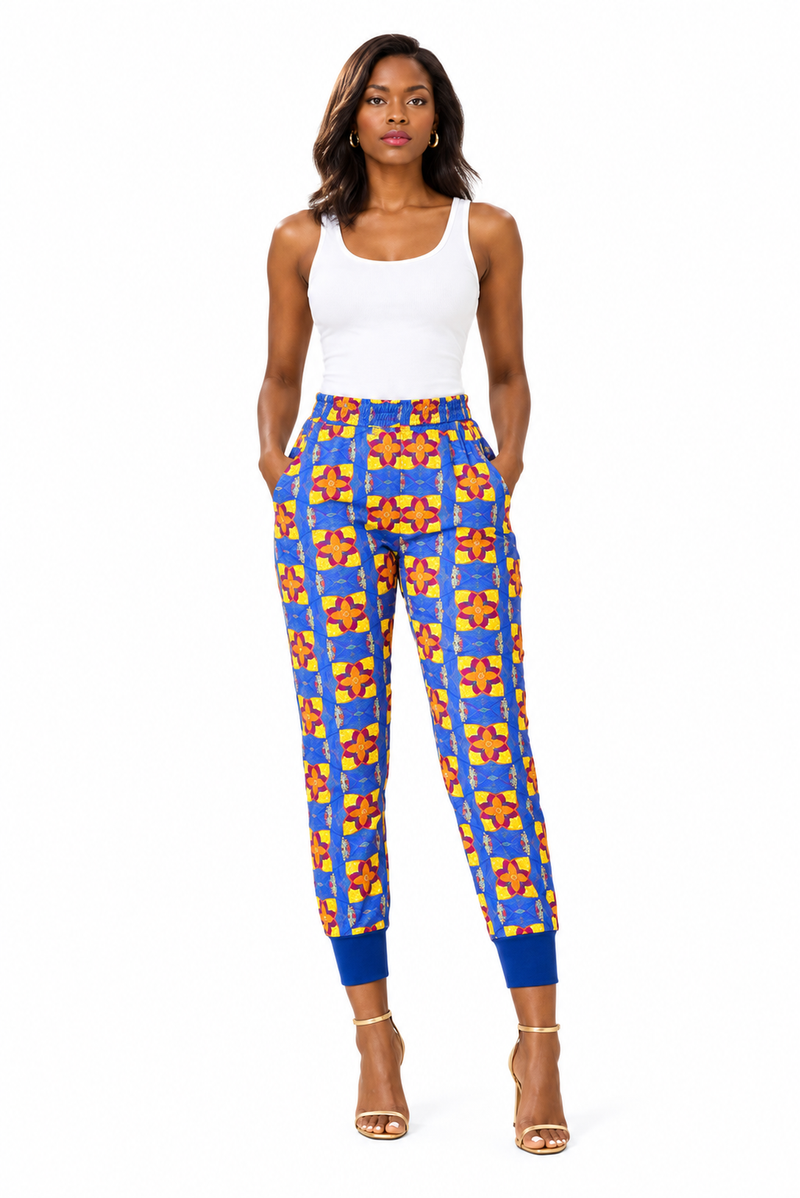 ALLEON Ohema Print Pants – full-body model front view