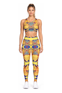 ALLEON Print Active Set – Yellow – centered full-body model front view