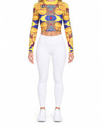 Print Long-Sleeve Top – Yellow – premium detail view 3