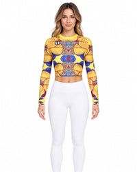 Print Long-Sleeve Top – Yellow – premium detail view 1