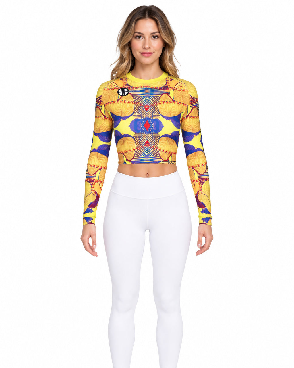 Print Long-Sleeve Top – Yellow – premium detail view 1