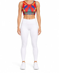Print Sports Bra – Red – premium detail view 3