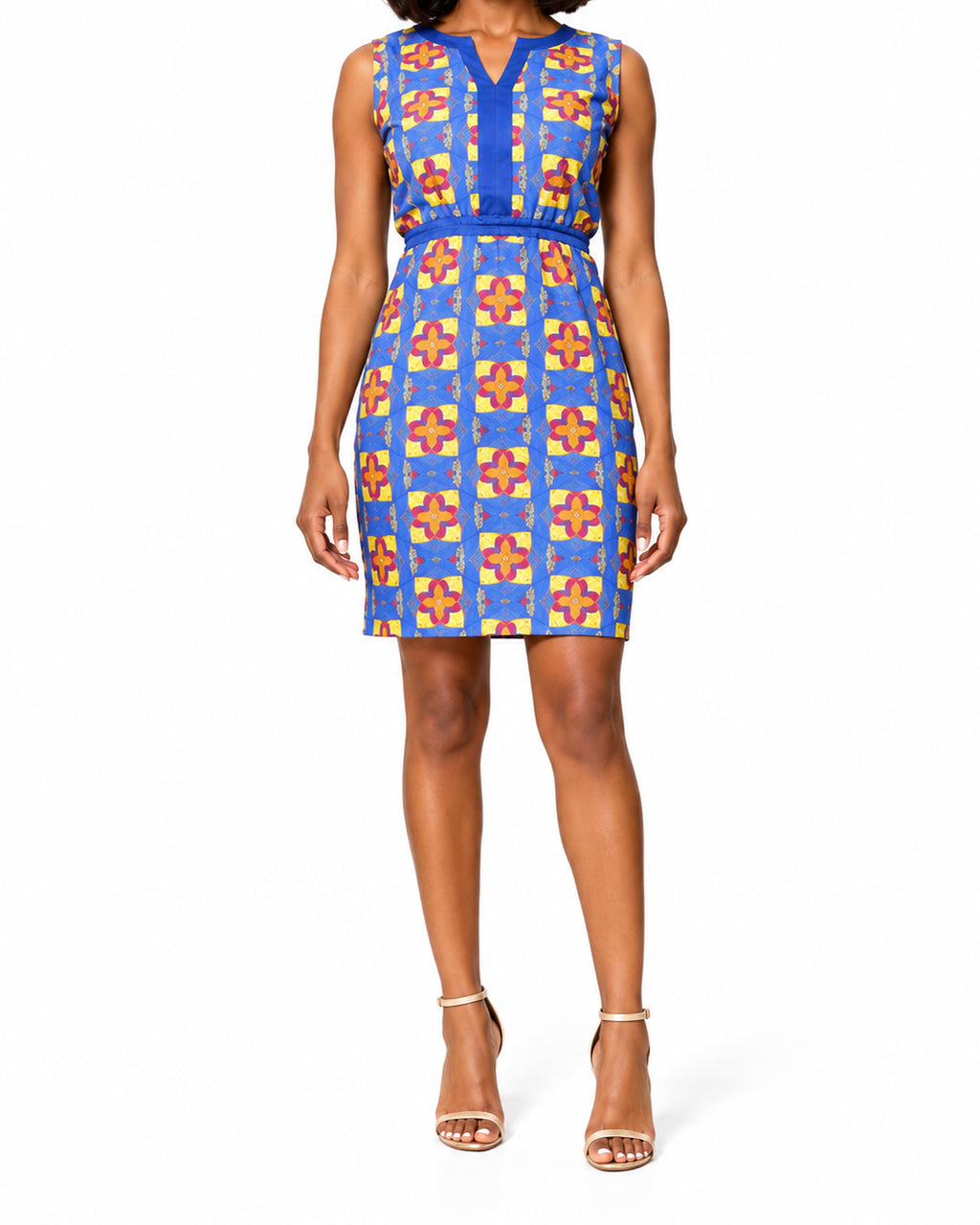 Sidibe Sleeveless Print Dress – bottom detail view
