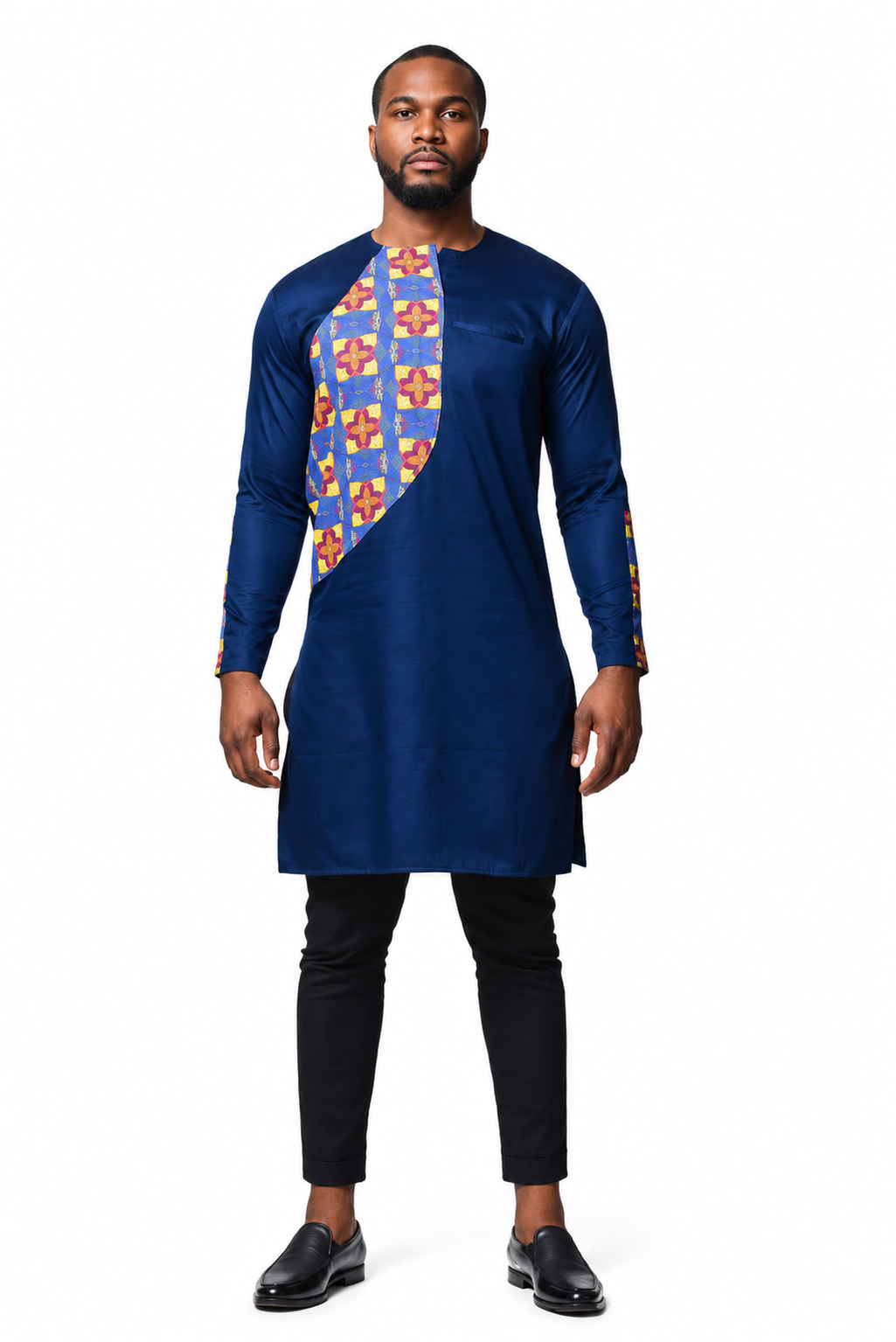 ALLEON Zolu Long Print Shirt – full-body model front view