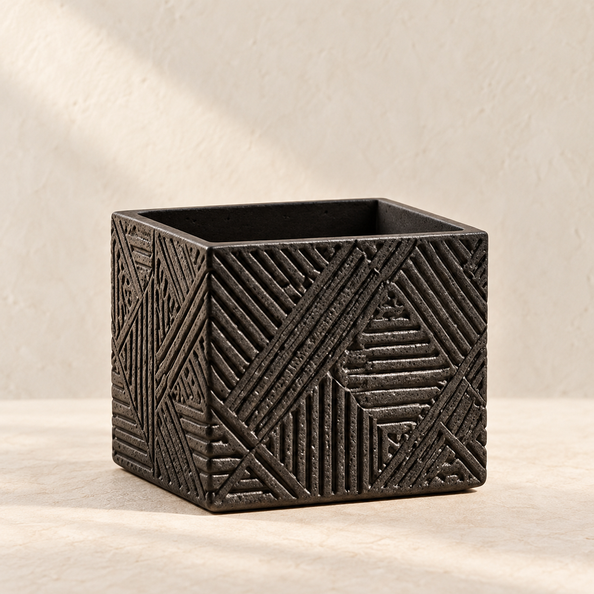 ALLEON HOME Kasai Weave Square Organizer on warm ivory studio background