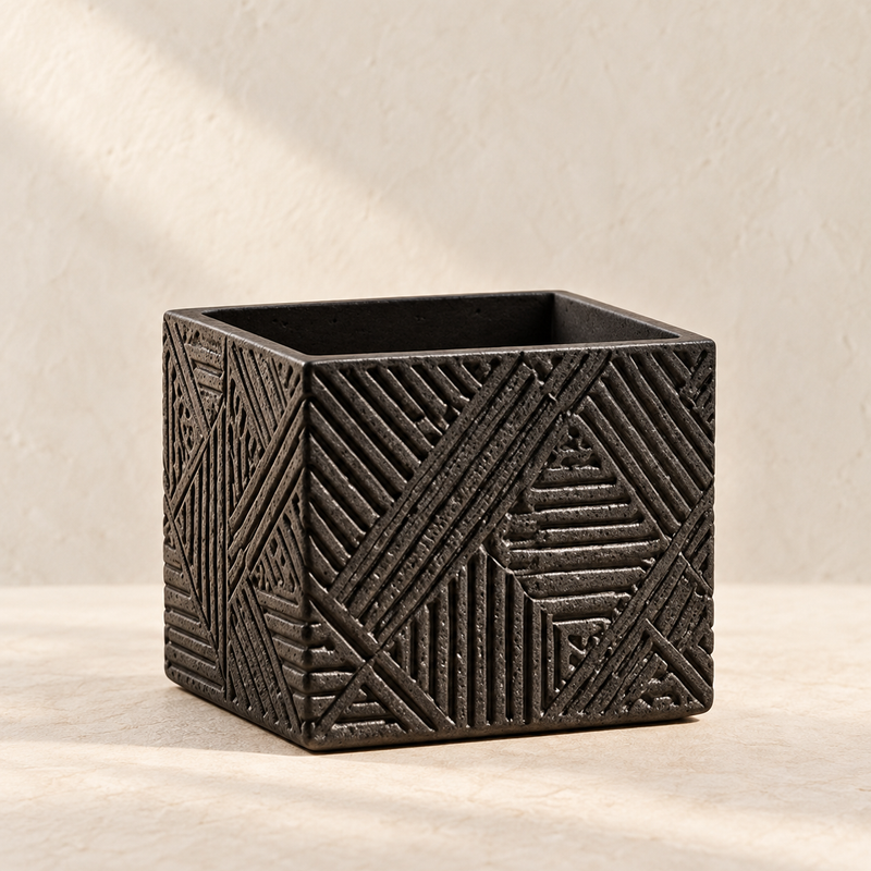 ALLEON HOME Kasai Weave Square Organizer on warm ivory studio background