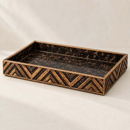 ALLEON HOME Kuba Catchall Tray on warm ivory studio background