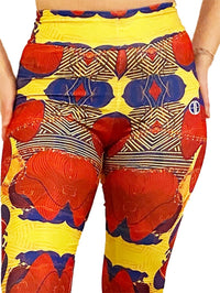 Adapt African Print Leggings Red - ALLEON
