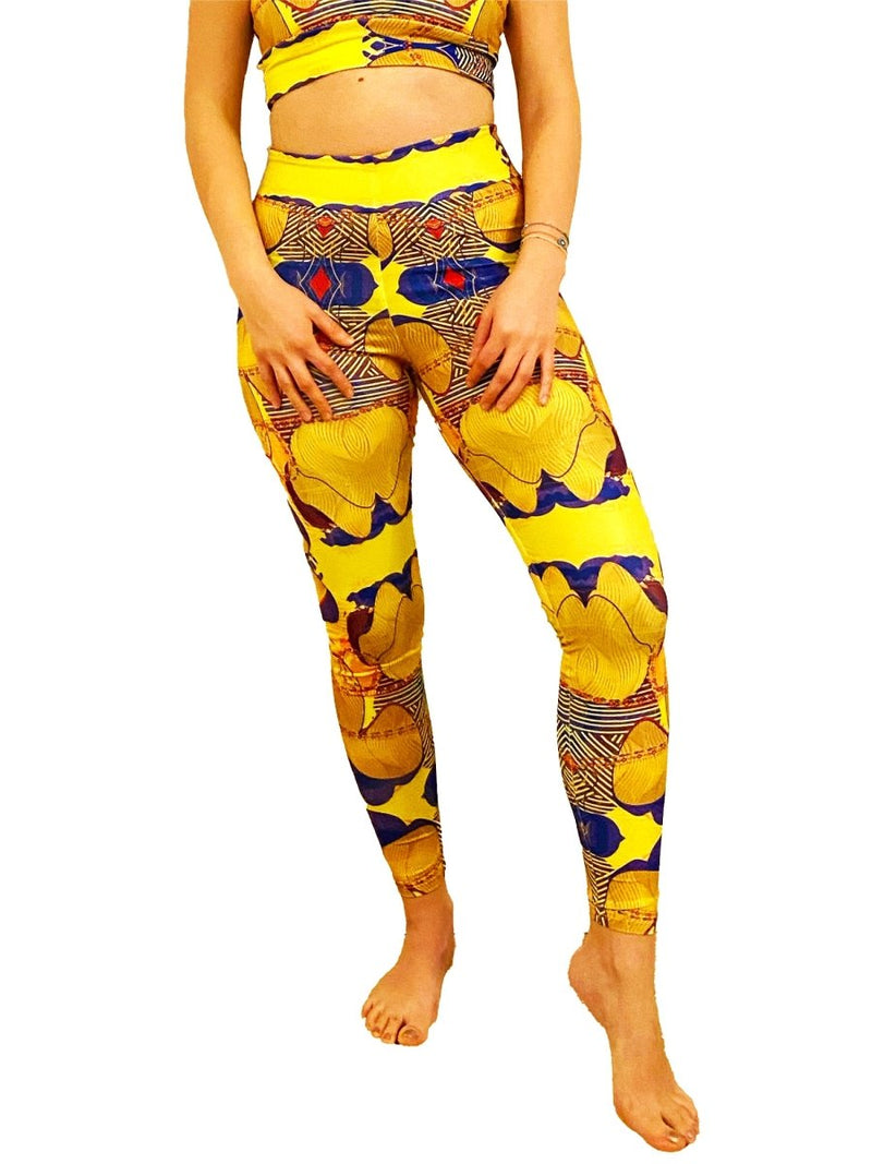 Adapt African Print Leggings Yellow - ALLEON