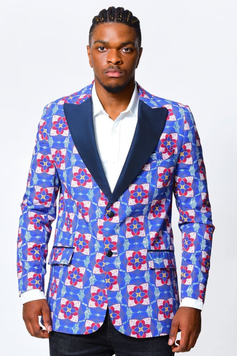 African print hot sale blazer mens