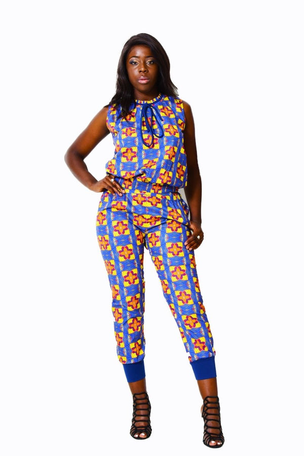 African print trousers Ohema with elastic waistband - ALLEON