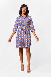 Binao African Wrap Dress Knee-length and with pockets - ALLEON