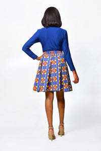 Calafia African Dress fit and flare & long sleeved - ALLEON