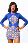 Nanny African Dress with elastic back long sleeved - ALLEON