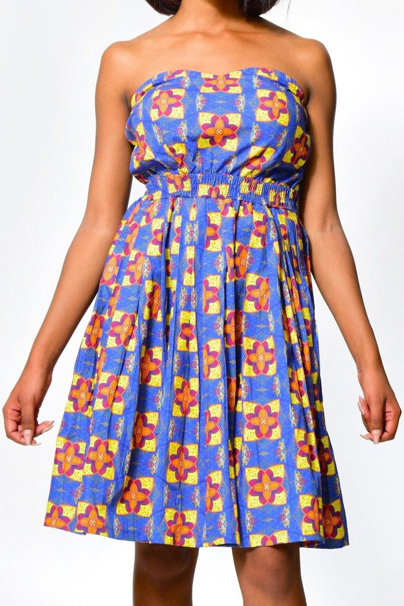 Pokou African Dress fit and flare Off Shoulder - ALLEON