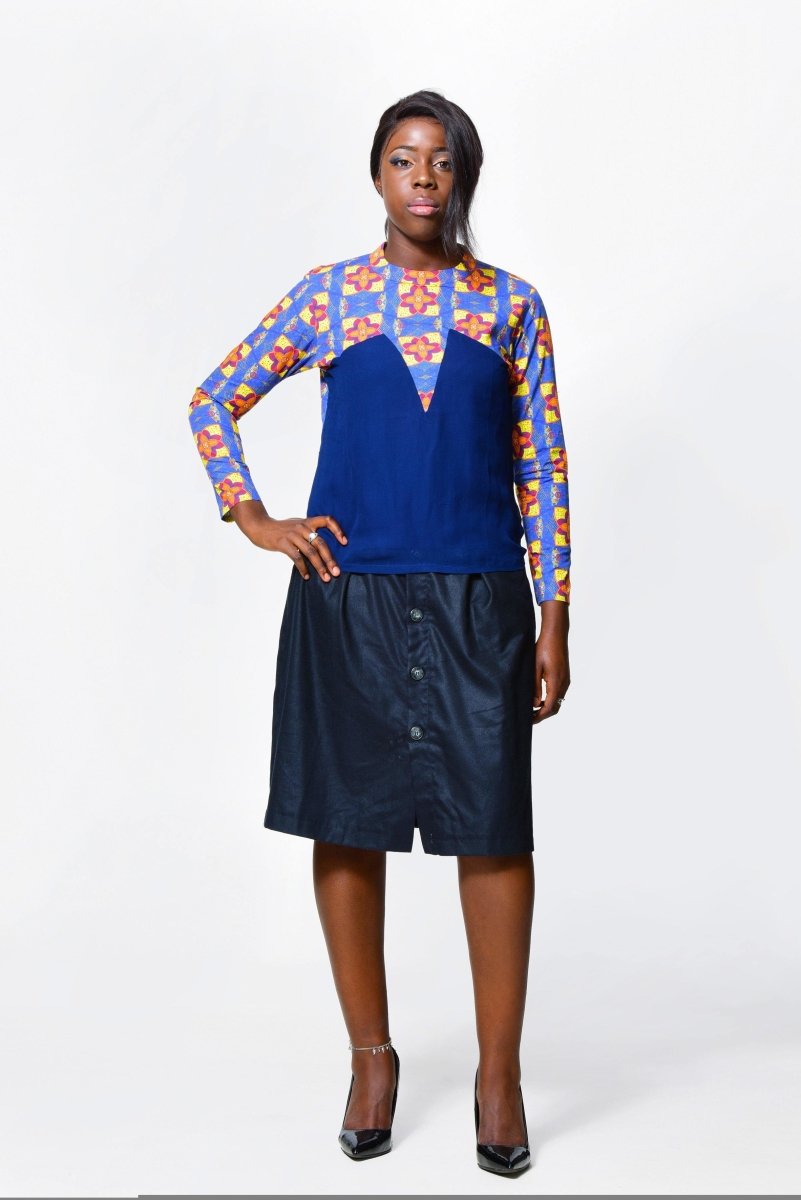Women's African Shirt Mussasa with chiffon sleeves - ALLEON