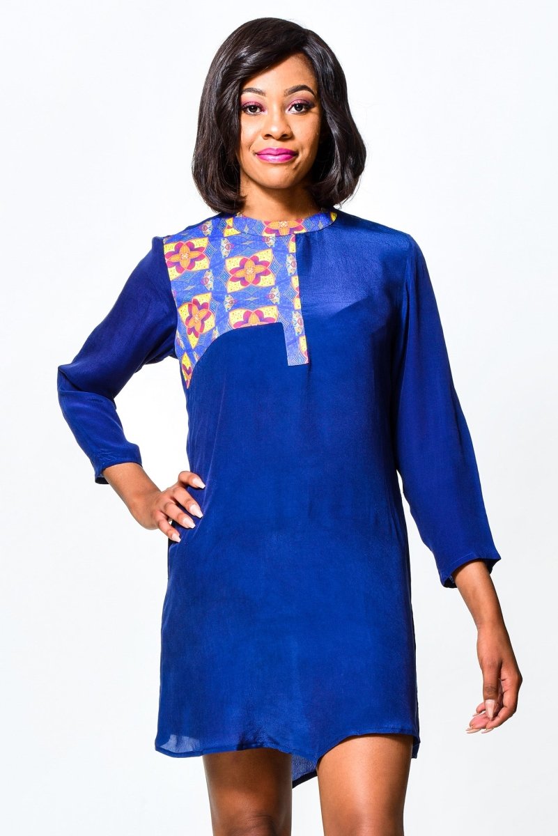 Yoko African Shirt Dress in Chiffon - ALLEON